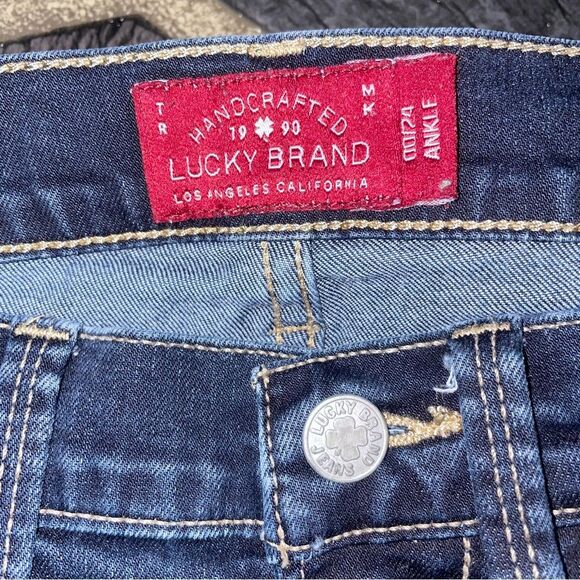 Lucky Brand Denim Dark Wash Ankle Brooklyn Skinny Jean Size 00 or 24 - Picture 4 of 5